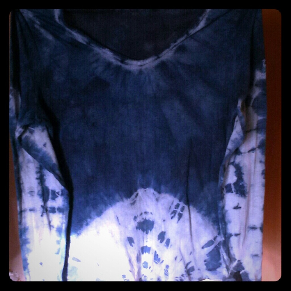Japanese indigo shibori dyed ladies top
